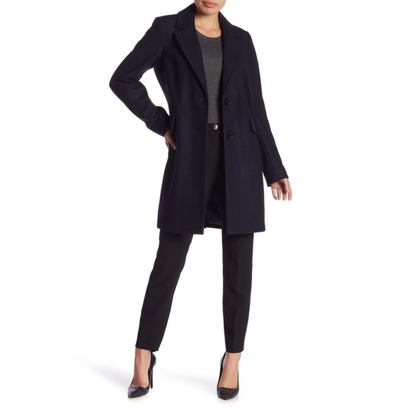[Sam Edelman] Classic Black Wool Blend Peacoat - Picture 3 of 6